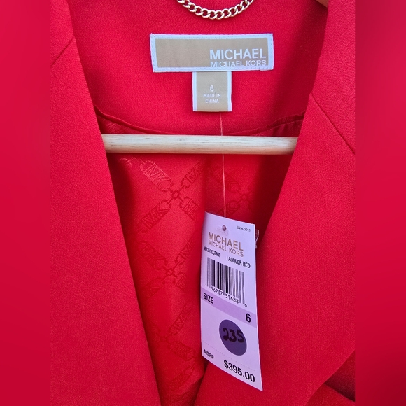 MK Michael Kors Red Women's Blazer NWT sz L - Picture 9 of 10